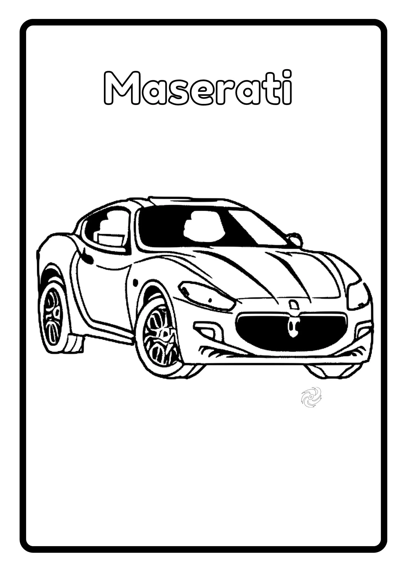 Maserati Coloring Page for Etsy