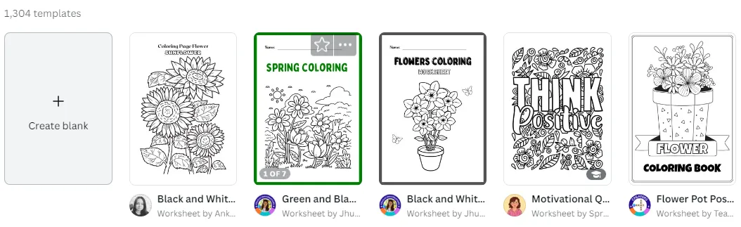 Design Coloring Pages Templates on Canva