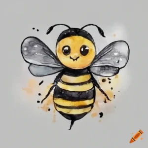 Prompt 4: simple drawing of a cute happy bumble bee