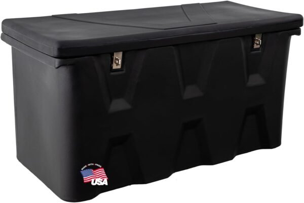 Buyers Products 1712240 Black Poly All-Purpose Storage Chest , 6.3 cu. ft, Made In The USA, Dent-Resistant Lockable Storage Box for Truck, Trailer, Dock, or Deck, High-Density Polyethylene