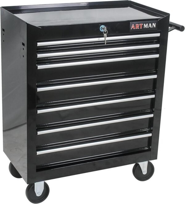 7 Drawers Tool Cart on Wheels,Multifunctional Rolling Tool Chest Tool Storage,Drawers Rolling Tool Trolley Organizer Tool Case for Garage,Warehouse,Workshop,Repair Shop (7 Drawers-29.9"H-Black)