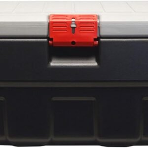 Rubbermaid 48 Gallon Black Action Packer Lockable Latch Indoor and Outdoor Storage Box Container for Home, Garage, Backyard, Single