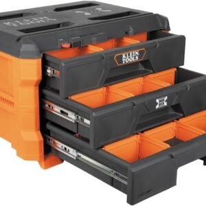 Klein Tools 54823MB MODbox 3-Drawer Tool Box Organizer, Heavy-Duty Tool Storage, Stackable Module, 50-Pound Capacity