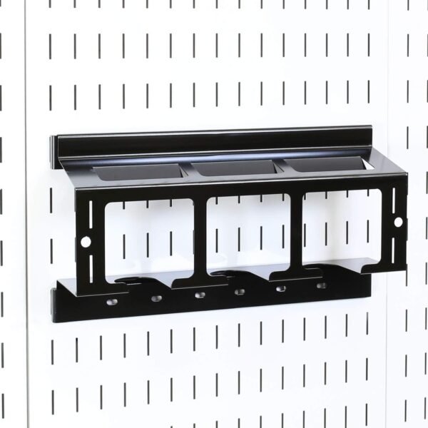Wall Control Drill Holder Power Tool Storage Rack - Compact Impact Drill Battery Power Tool Pegboard Organizer Pegboard (Black)