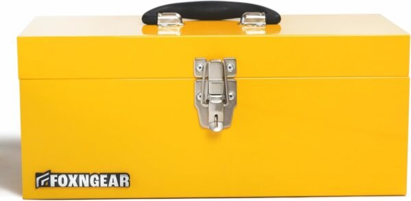 16" Portable Steel Heavy-duty Tool Box 18-Gauge with Metal Latch and Handle Yellow