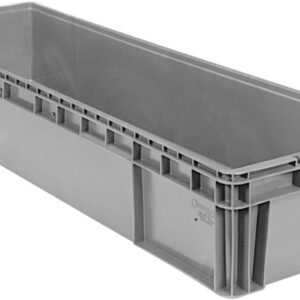 Buckhorn SW4815080201000 Plastic Straight Wall Storage Container Tote, (48-Inch x 15-Inch x 7-1/2-Inch), Light Gray