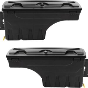 PENSUN Truck Tool Box For Ford F-150 2015-2023, Pickup Bed Organizer Storage Boxes with Lid, Waterproof Lockable Grocery Toolbox, Cargo Carrying Bins Part Accessories, Pair (Left&Right)