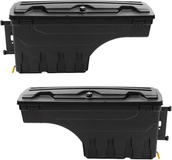 PENSUN Truck Tool Box For Ford F-150 2015-2023, Pickup Bed Organizer Storage Boxes with Lid, Waterproof Lockable Grocery Toolbox, Cargo Carrying Bins Part Accessories, Pair (Left&Right)