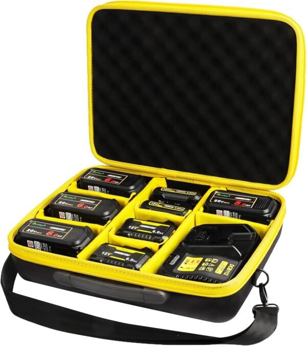 Extra Large Battery Storage Holder Case for Dewalt 20V 60V 12V 18V Max Battery & Charger, Tool Batteries Carrying Box, Holds 20V 60V 2.0/3.0/4.0/5.0/6.0/9.0-Ah Batteries(Bag Only)