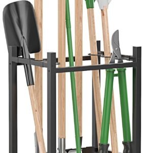 DIRZA Garden Tool Organizer,Yard Tool Organizer for Garage Organization and Storage,Garden Tool Rack with 9 Loops for Garage, Shed, Outdoor,Easy Take Out and Storage,Will NOT tip over