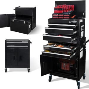 Olympia Tools 20-inch Rolling Tool Chest with Drawers - 5-Drawer Tool Chest Cabinet on Wheels Locking Storage Cabinets Garage Organizers for Workshop