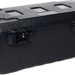 Plano Sportsman Trunk with Wheels, Black, 108-Quart, Lockable Storage Box, Rolling Sportsman Trunk, Hunting Gear and Ammunition Bin, Heavy-Duty Containers for Camping, Large