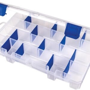 Flambeau Outdoors 4007 Fishing Tackle Box - Includes 12 Dividers, 24 Compartments, Clear Tackle Box Fishing Lure Organizer, Tuff Tainer Tackle Box with Zerust Anti-Rust Dividers