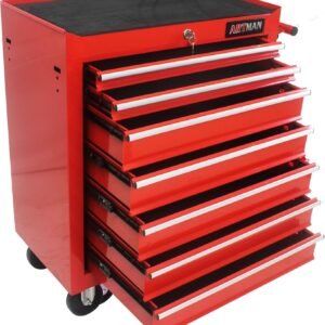 Rolling Tool Chest with 7-Drawer Tool Box with Wheels Multifunctional Tool Cart Mechanic Tool Storage Cabinet for Garage, Warehouse, Workshop, Repair Shop (Red)
