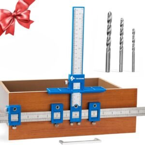 Cabinet Hardware Jig, Punch Locator Drill Guide,Wood Drilling Dowelling Guide for Installation of Handles Knobs on Doors and Drawer, Cabinet Template Tool for Handles and Pulls