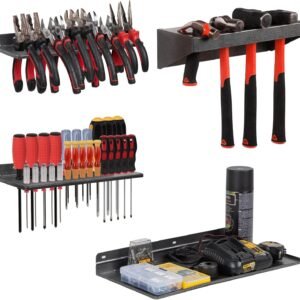 Screwdriver Organizer, Metal Plier Organizer Hammer Rack Screwdriver Holder Hand Tool Organizer and Storage Rack Wall Mount for Garage Workshop Workbench - 4 Pack
