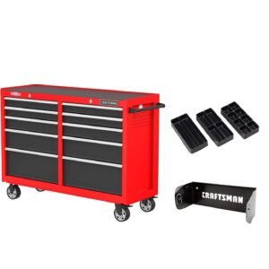 CRAFTSMAN S2000 52" Tool Chest, 10-Drawer Rolling Tool Storage Cabinet with Tray and Holder, Red (CMST352102RB)
