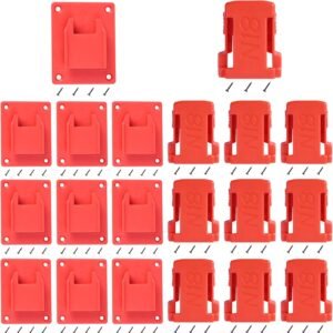 20pas Tool Holders and Battery Holder for Milwaukee M18 18V Wall Mount Hanger Battery Drill Tool Storage Shelf with Screws