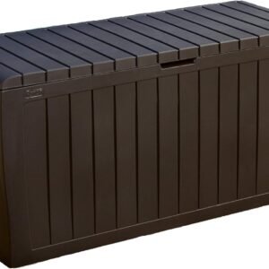 Keter Marvel Plus 71 Gallon Resin Outdoor Storage Box for Patio Storage Box Cushions, Throw Pillows, Garden Tools and Pool Floats, Brown